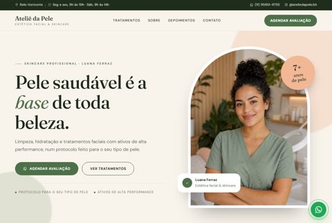 Prévia do site Derme